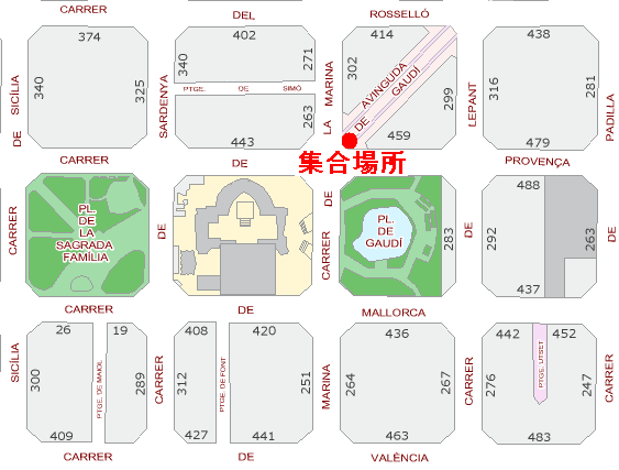 ツアー集合場所　地図